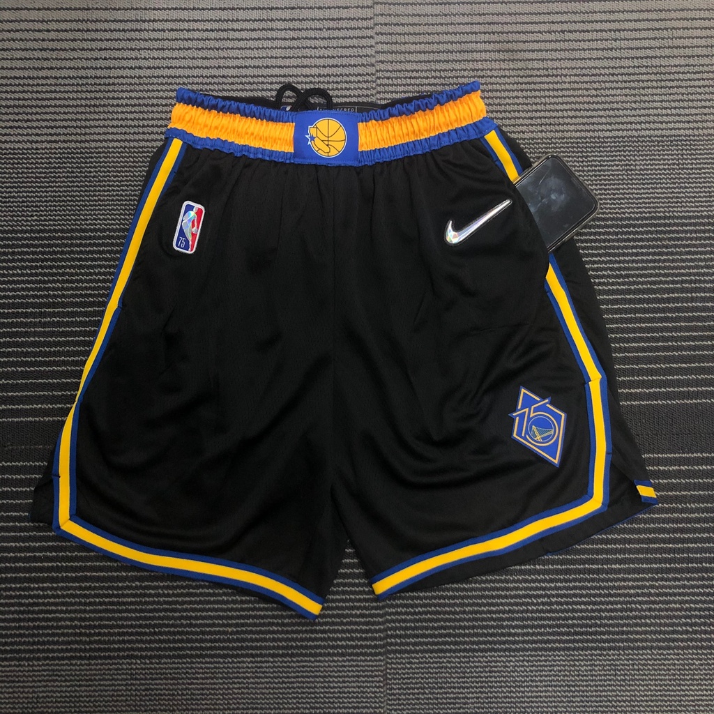 กางเกงขาสั้น ครบรอบ 75 ปี สําหรับผู้ชาย #30 เสื้อกีฬาบาสเก็ตบอล Athlete Jersey Warriors Curry สีดํา