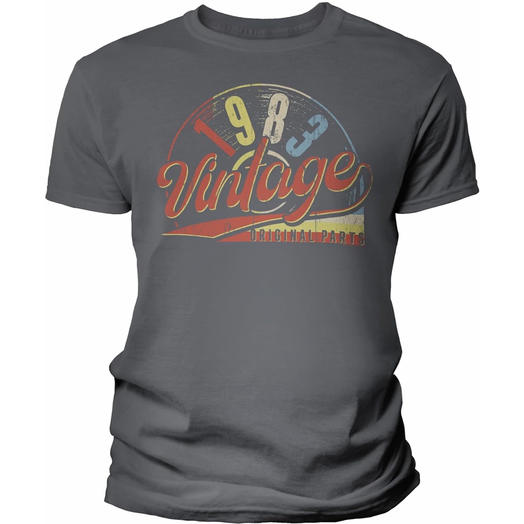 เสื้อยืดผ้าฝ้ายผู้ชาย 40th Birthday Mens Tshirt - Vintage 1983 Parts Retro Birthday - 018-40th Birth