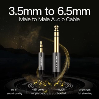 Vention สายสัญญาณเสียง 3.5 มม. ถึง 6.5 มม. สาย Aux สําหรับเครื่องเล่นซีดี