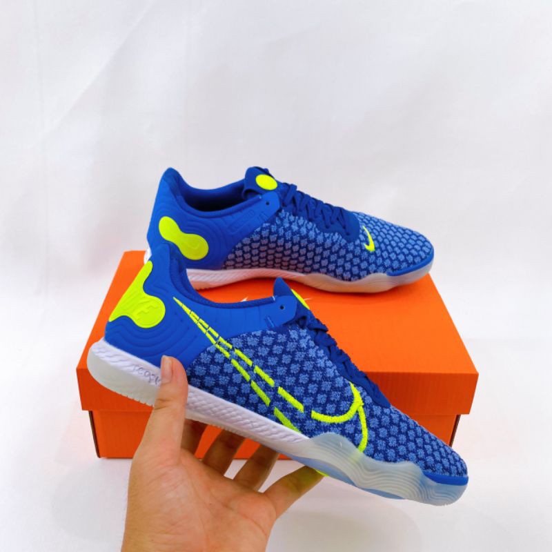 Sepatu Futsal Nike React Gato Racer Blue Volt IC สันทนาการ