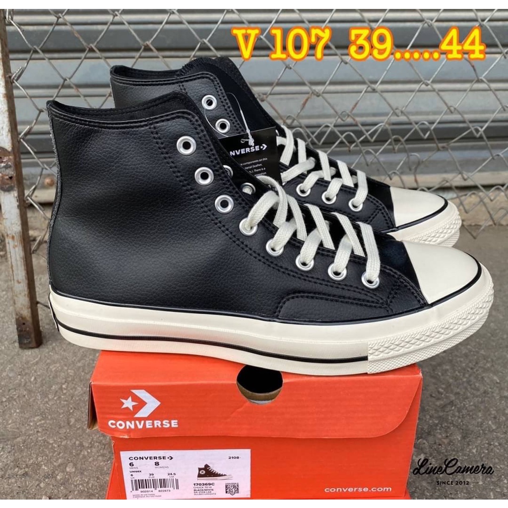 รองเท้าหุ้มข้อConverse Chuck Taylor All Star Hi แบบหนังแท้100% รองเท้าผู้ชาย/หญิง Size:37-45eu แฟชั