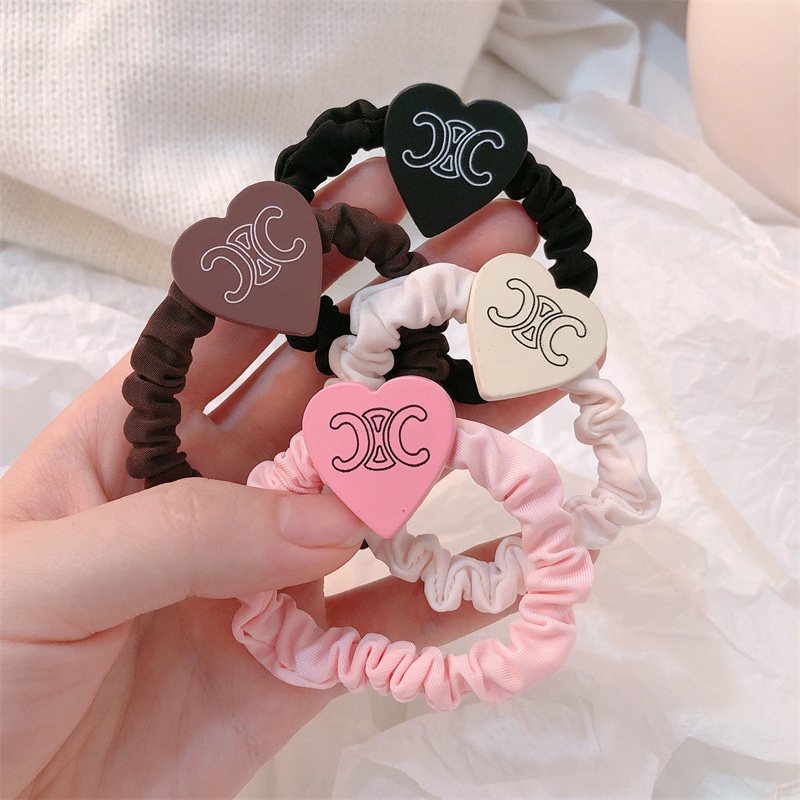 COD-ในไทยส่งเร็ว💖ตัวอักษรรูปหัวใจลำไส้เล็กสายผมสาวหวานยางยืดสูง Horsetail Headwear-Kri