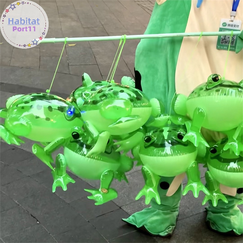 Habitatport กบพองลม บอลลูน กบกระเด้ง สีเขียว ของเล่นสําหรับเด็ก