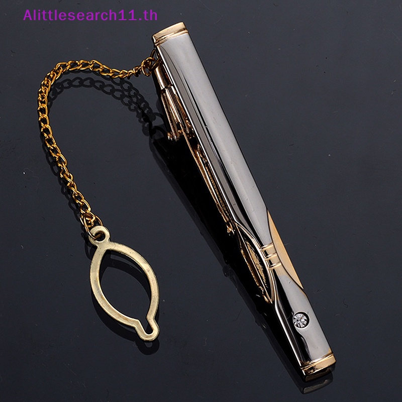 Alittlesearch11 คลิปหนีบเนคไท โลหะ สีทอง สีเงิน เรียบง่าย เครื่องประดับแฟชั่น สําหรับผู้ชาย ของขวัญแต่งงาน TH