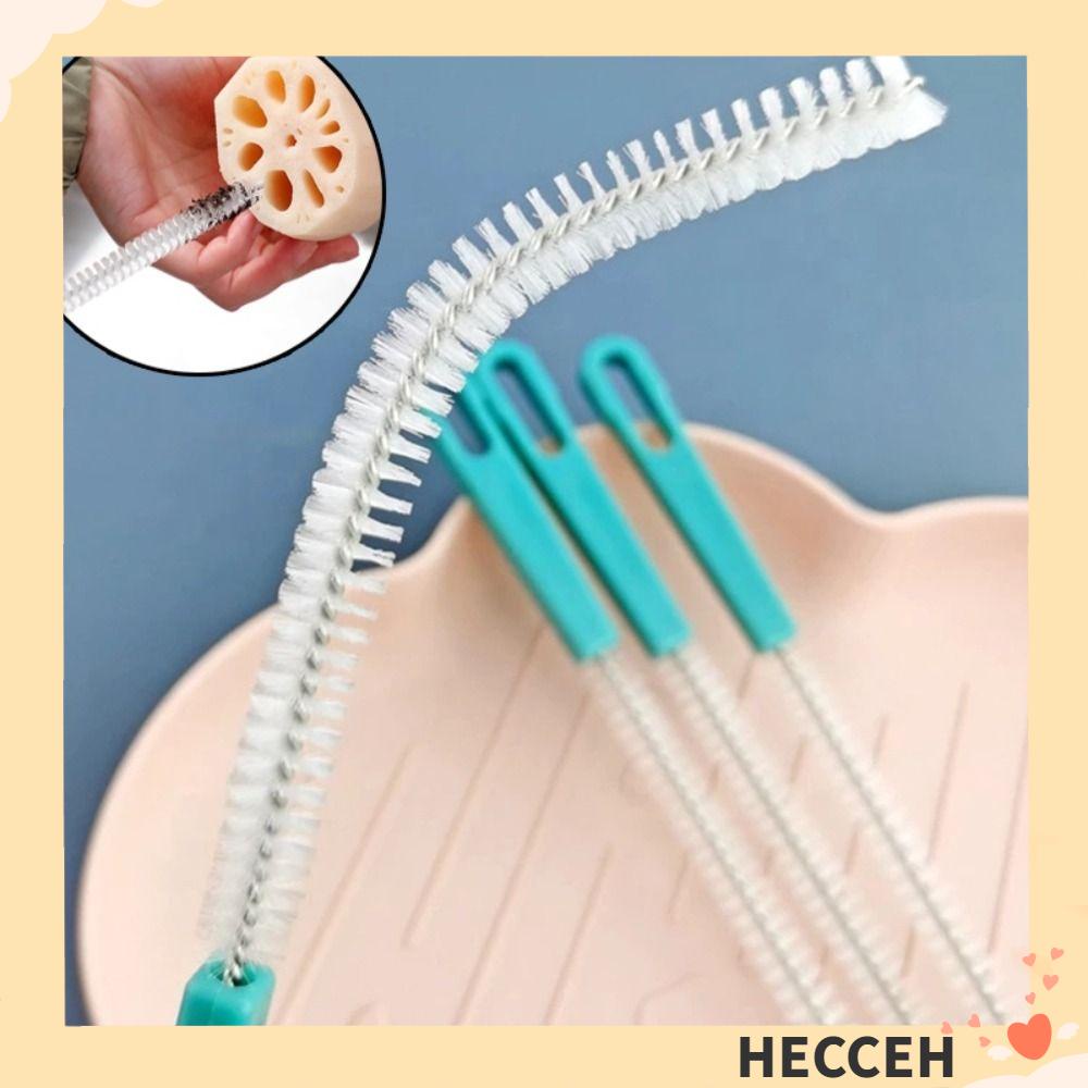 Hecceh แปรงทําความสะอาดขวดน้ํา หลอดดูด สเตนเลส 360 องศา อเนกประสงค์ แบบพกพา อุปกรณ์เสริม สําหรับครัวเรือน