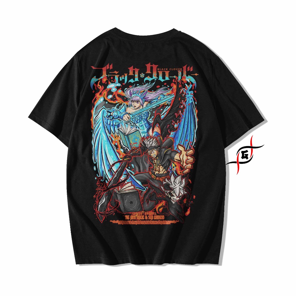ของขวัญวันเกิด แขนสั้นคอกลม ผ้าฝ้าย พิมพ์ลายอนิเมะ Genryu Asta & Noelle Silva Black Clover Baju Kaos
