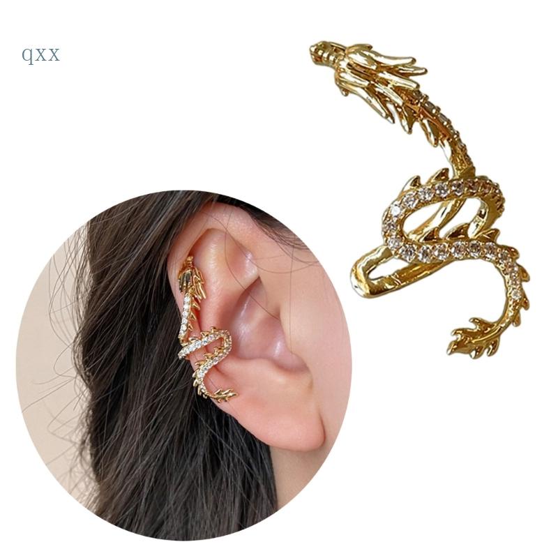 Dragon Clip On Earrings for Pierced Ears Unique and Stylish Ear Wrap Studs