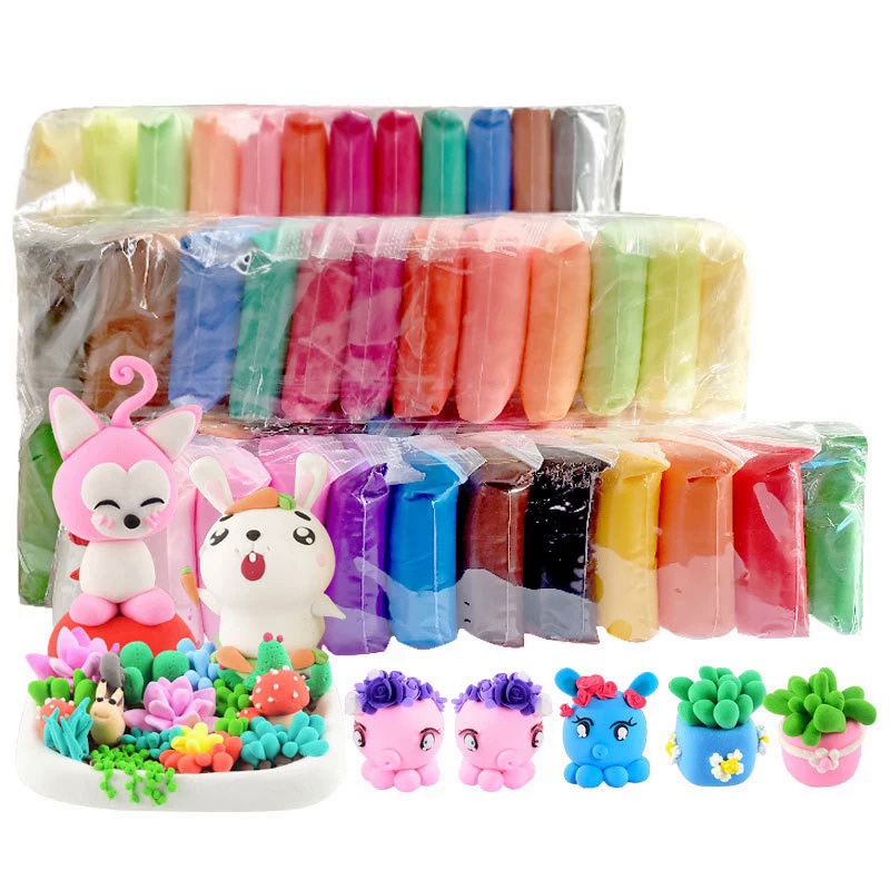 36 Color/Set Light Clay Plasticine Modelling Educational Air Dry Clay Toy Creative DIY Soft Handgum Playdough Toy for Ki