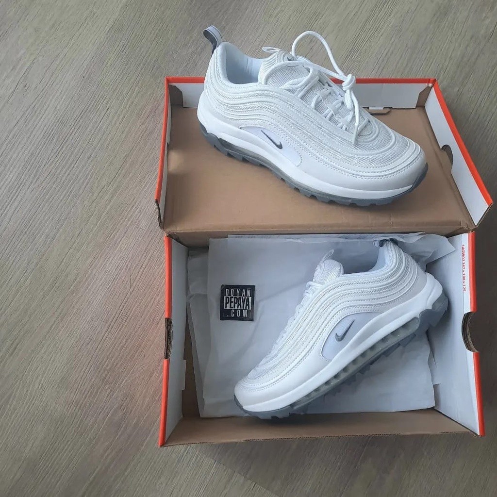 Nike mens shoes Nike Air Max 97 golf White Pure Platinum-White/metallic silver 14002 แฟชั่น