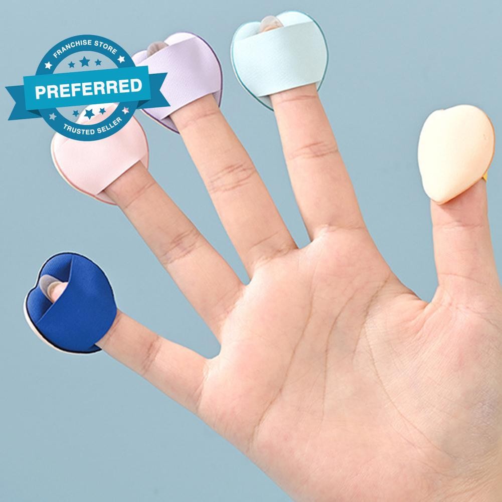 Mini ขนาด Finger Puff Face คอนซีลเลอร์ Foundation รายละเอียดครีม Thumb Blender Bb พัฟฟองน้ําเปียก O5