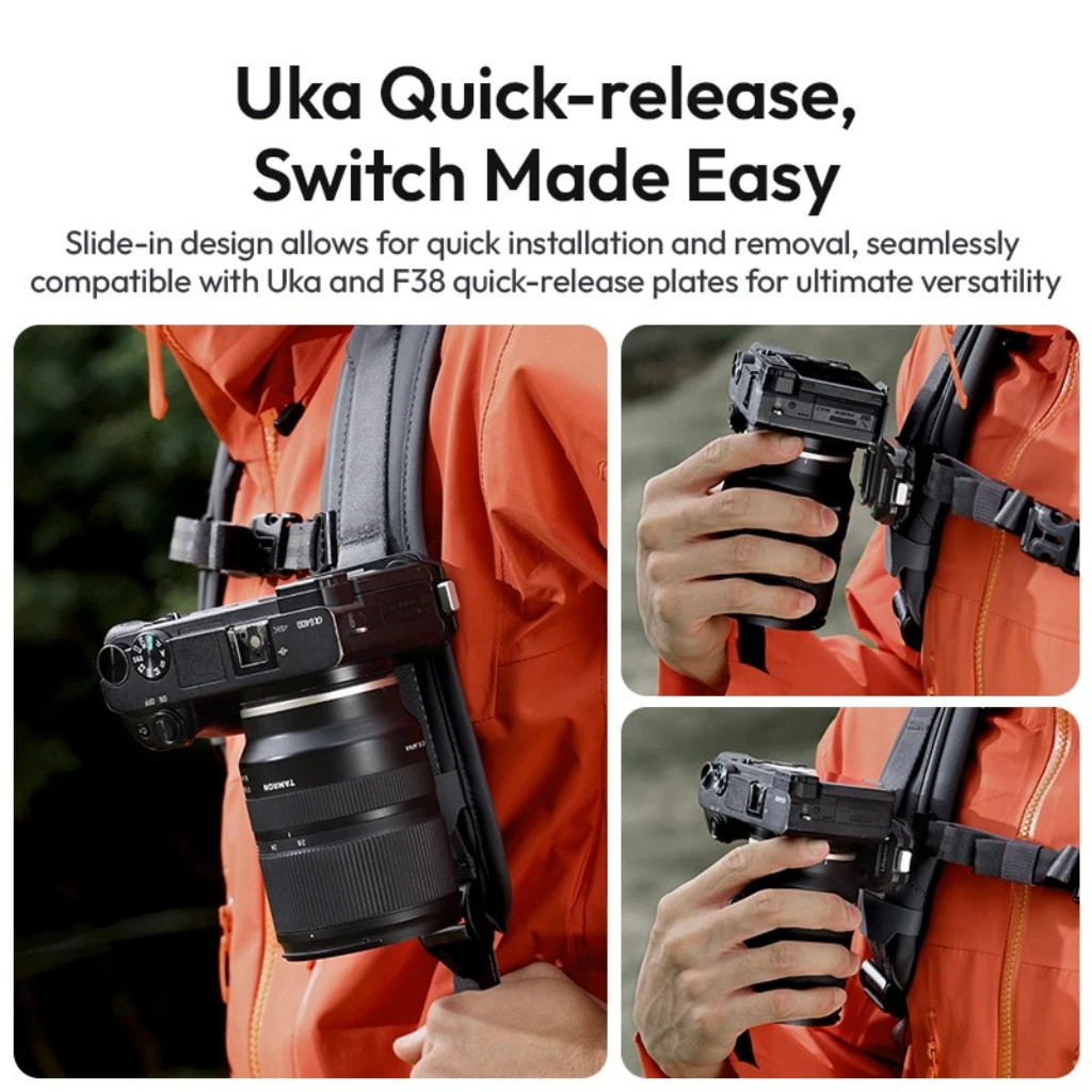Ulanzi UKA07 UKA Quick-Release Kit เพลทปลดเร็วกล้อง หนีบสายสะพายกระเป๋า สายเข็มขัด รับน้ำหนัก 20 กก.