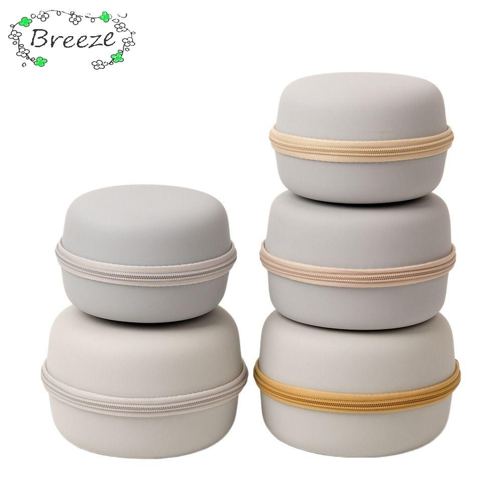 Breeze หมอนรองคอ U Type, กระเป๋าเก็บ EVA Porable, 2024 Zipper Round Camping Memory Foam Pillow Box Travel