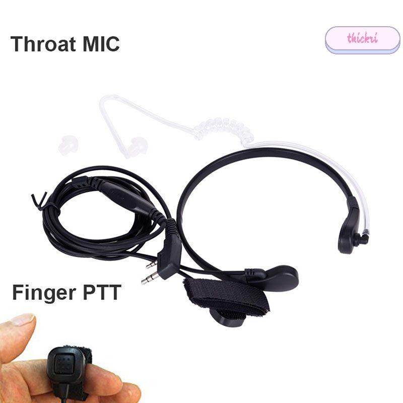 Tt Throat Mic Earpiece ชุดหูฟังนิ้วมือ PTT สําหรับ UV5R 888s วิทยุ Walkie Talkie PL