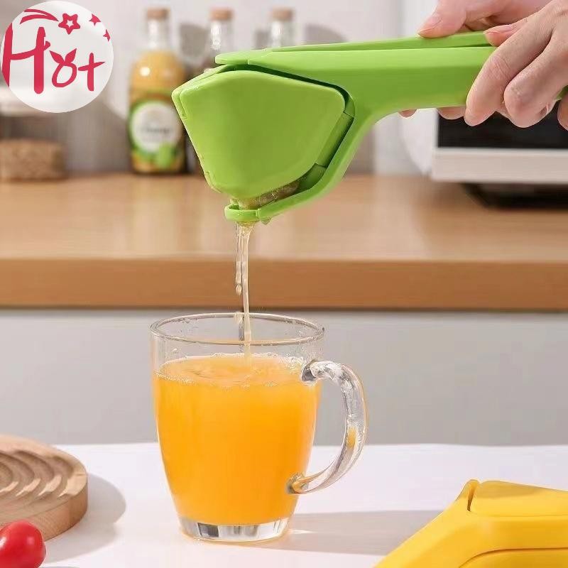 Ge Lemon Squeezer ความพยายามมือ Citrus กดพลาสติกเกรดอาหารคู่มือ Juicer Squeezer สําหรับ Lemon Lime Cirtus สีส้มสแควร์