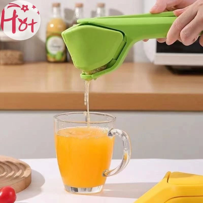 Ge Lemon Squeezer ความพยายามมือ Citrus กดพลาสติกเกรดอาหารคู่มือ Juicer Squeezer สําหรับ Lemon Lime Cirtus สีส้มสแควร์