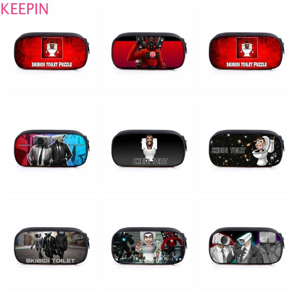 Keepin Skibidi กล่องดินสอห้องน้ํา, Skibidi Toilet 3D, กระเป๋าเครื่องสําอางความจุขนาดใหญ่น้ําหนักเบาแ