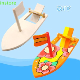 Instore โมเดลเรือใบไม้ แฮนด์เมด DIY สําหรับเด็กอนุบาล