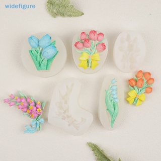 Widefigure ใหม่ แม่พิมพ์ซิลิโคน รูปดอกทิวลิป ลิลลี่ สําหรับทําเค้ก ช็อคโกแลต ฟองดองท์ DIY