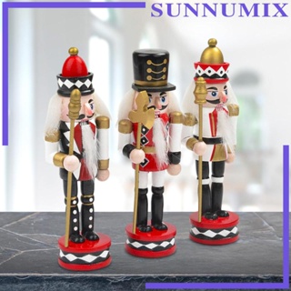 [Sunnimix] ฟิกเกอร์ทหาร Nutcracker ขนาด 14 ซม. สําหรับตกแต่งบ้าน เทศกาลเด็ก 3 ชิ้น