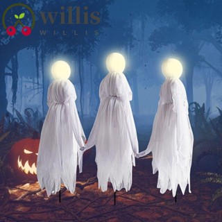 Willis อุปกรณ์ประกอบฉาก รูปแม่มดผี แบบเรืองแสง สีขาว สําหรับแขวนตกแต่งสวน ปาร์ตี้