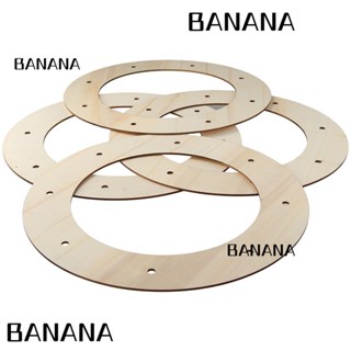 Banana1 พวงหรีดไม้เปล่า ทรงกลม ไม่สําเร็จรูป ลายดอกไม้ สําหรับแขวนตกแต่ง DIY