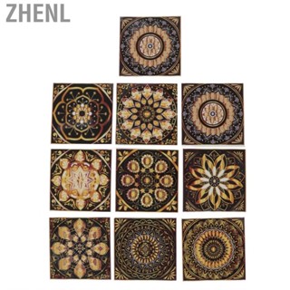 Zhenl AOS 10pcs Tile   Clear Pattern Self Adhesive Wall Decals