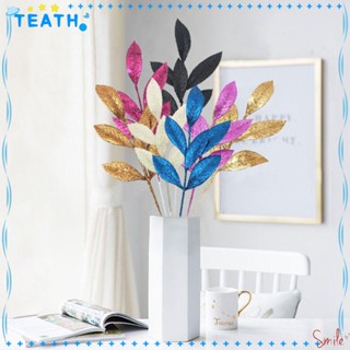 Teath ใบมะกอกปลอม พลาสติก สีชมพูสดใส 35 ซม. 10 ชิ้น สําหรับถ่ายภาพคริสต์มาส DIY