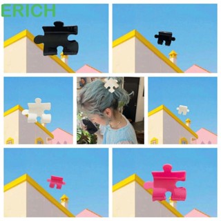 Erich Acetate กิ๊บติดผม ทรงเรขาคณิต สีพื้น น่ารัก เรียบง่าย เมจิกคิวบ์ล้างหน้า