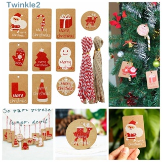 Twinkle ป้ายแท็กไม้ ลายสโนว์แมน ซานต้าคลอสน่ารัก แฮนด์เมด DIY สําหรับแขวนตกแต่งบ้าน ต้นคริสต์มาส