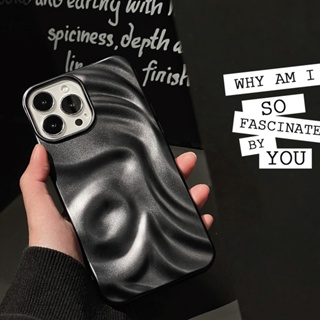 เคสโทรศัพท์มือถือชุบเมทัลลิก ลายระลอกน้ํา 3D หรูหรา สําหรับ iPhone 14 Pro Max 13 12 11 iPhone 11