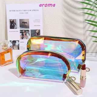 Aroma กระเป๋าเครื่องสําอาง กระเป๋าออแกไนเซอร์ แบบใส มีซิป จุของได้เยอะ แบบพกพา สําหรับเดินทาง