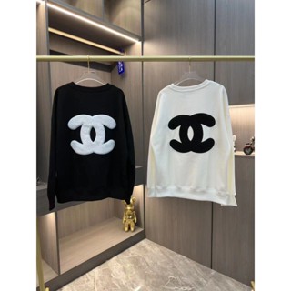 พร้อมส่ง เสื้อกันหนาวแขนยาวลําลอง ผ้าฝ้ายแท้ พิมพ์ลายโลโก้ CHAN ขนาดใหญ่ คุณภาพสูง แฟชั่นสําหรับผู้ชาย และผู้หญิง