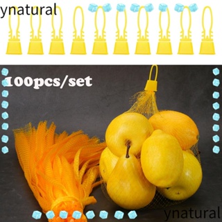 Ynatural ถุงตาข่ายเก็บผัก ผลไม้ พร้อมหัวเข็มขัด 100 ชิ้น