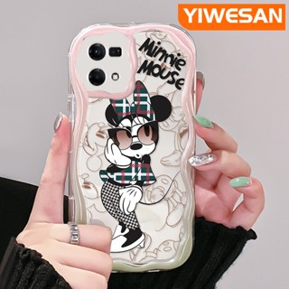 เคสโทรศัพท์มือถือ ซิลิโคน ใส กันกระแทก ลายการ์ตูนมินนี่ เวฟบอร์เดอร์ สีครีม แฟชั่น สําหรับ OPPO Reno 7 4G Reno 8 4G F21 Pro F21s Pro Reno 4 Pro Reno 6