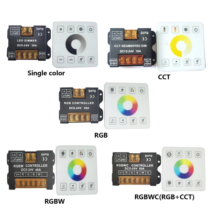 แผงรีโมตคอนโทรล แบบสัมผัส สีเดียว CCT RGB RGBWW RGBWC(RGB+CCT) DC5V12V24V 86 แผง
