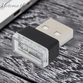 ไฟ USB ภายในรถยนต์ USB แหล่งจ่ายไฟ USB LED มินิไฟรถสากลสแตนเลสภายในรถ