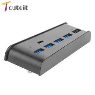 Tcuteit 6 in 1 ฮับ USB รวม 5 พอร์ต USB A+1 USB C สําหรับ PS5 PS5 เวอร์ชั่นดิจิทัล