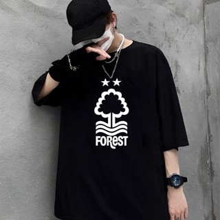 เสื้อยืดคุณภาพดี    [S-5XL]เสื้อยืดผ้าฝ้าย พิมพ์ลายฟุตบอล Nottingham Forest ภาษาอังกฤษ