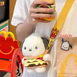 Daron กระเป๋าสะพายไหล่ ผ้ากํามะหยี่ขนนิ่ม ลายการ์ตูนอนิเมะ Pochacco Hamburger สามารถปรับได้ เหมาะกับของขวัญวันเกิด สําหรับเด็กผู้หญิง