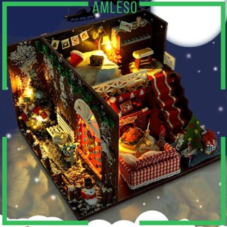 [Amleso] กระท่อมบ้านตุ๊กตา สเกล 1:12 สําหรับทําเฟอร์นิเจอร์ ห้องนอน ปาร์ตี้ ของเล่นเด็กผู้หญิง