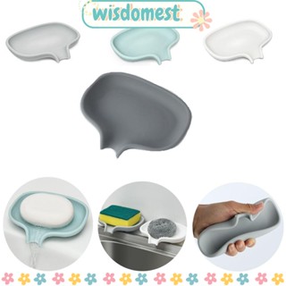 WISDOMEST จานซิลิโคน กันลื่น ระบายน้ํา สําหรับวางสบู่ ในห้องครัว