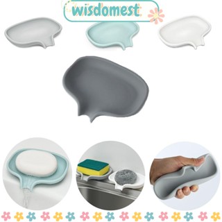 WISDOMEST จานซิลิโคน กันลื่น ระบายน้ํา สําหรับวางสบู่ ในห้องครัว