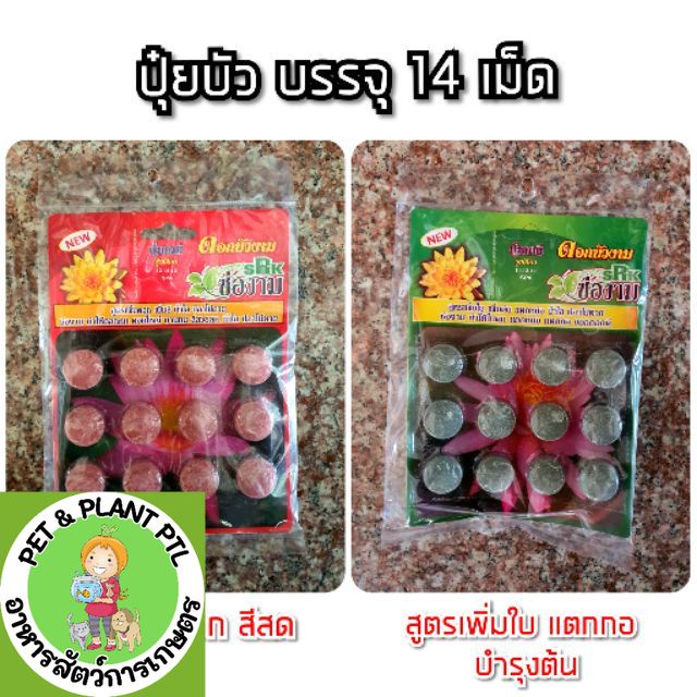 [12เม็ด] ปุ๋ยบัว เร่งดอก สี เเละ เร่งใบ เร่งต้น เร่งราก (12 เม็ด)