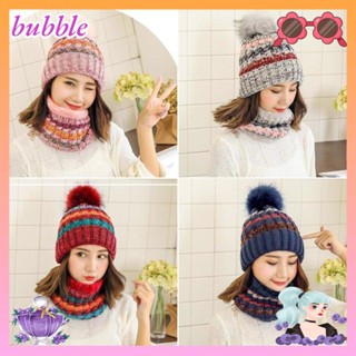 Bubble หมวก ผ้าพันคอ สูท ผ้าพันคอ หมวกบีนนี่ น่ารัก มีฮู้ด