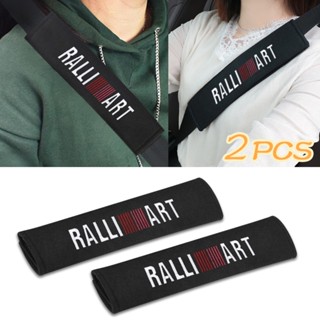 ปลอกหุ้มเข็มขัดนิรภัยรถยนต์ ผ้าฝ้าย แบบนิ่ม สีดํา สําหรับ Ralli art 2 ชิ้น