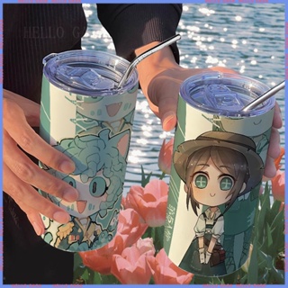 🥤Animation Peripheral Limited 🥤Thermos Cup🥤กระติกน้ําร้อนสเตนเลส แบบพกพา พร้อมหลอดดูด คุณภาพสูง สําหรับผู้หญิง