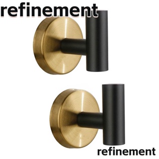 Refinement ตะขอแขวนผ้าขนหนู สเตนเลส ทรงกลม สีดํา และสีทอง สําหรับติดผนังห้องน้ํา 2 แพ็ค