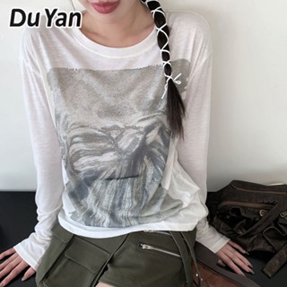 Du Yan เสื้อเชิ้ตลําลอง กันแดด ทรงหลวม สไตล์อเมริกัน แฟชั่นฤดูร้อน สําหรับผู้หญิง