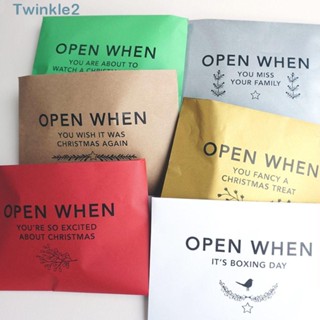 Twinkle ซองจดหมายคริสต์มาส ทรงสี่เหลี่ยมผืนผ้า กระดาษเปิดเมื่อซองจดหมาย สีสันสดใส ตกแต่งซองจดหมายเด็ก