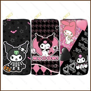 Ns2 Sanrio Kuromi กระเป๋าสตางค์ใบยาว ลายการ์ตูนน่ารัก มีซิป ความจุขนาดใหญ่ ใส่บัตรได้หลายใบ แฟชั่น สําหรับนักเรียน SN2